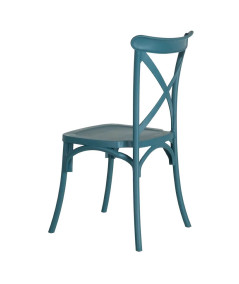 4 chaises bistro en résine bleu empilable - Las - Yesdeko