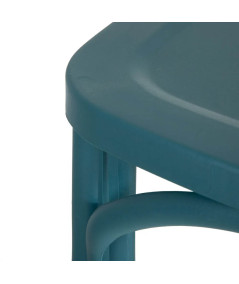 4 chaises bistro en résine bleu empilable - Las - Yesdeko