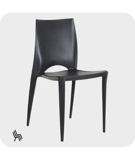 4 chaises design en résine anthracite empilable - Eco - Yesdeko