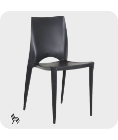 4 chaises design en résine anthracite empilable - Eco - Yesdeko
