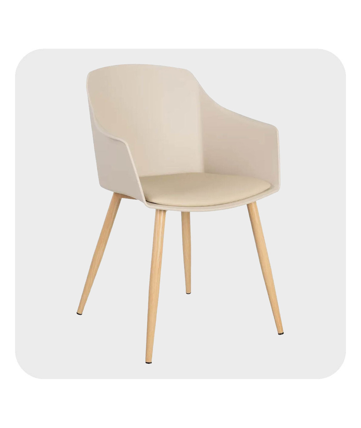 4 chaises beige design avec coussin - Cumple - Yesdeko