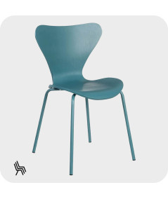 4 chaises turquoise design empilable - Anco - Yesdeko