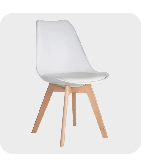 Chaise scandinave blanche 49x43x84cm (Lot de 4) |YESDEKO