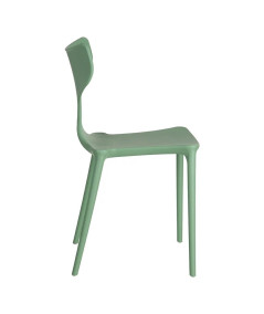 4 chaises vert pale en résine empilable - Lyo
