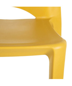 4 chaises jaune design en résine empilable - Eco