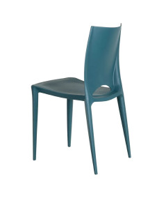 4 chaises bleu canard design en résine empilable - Eco