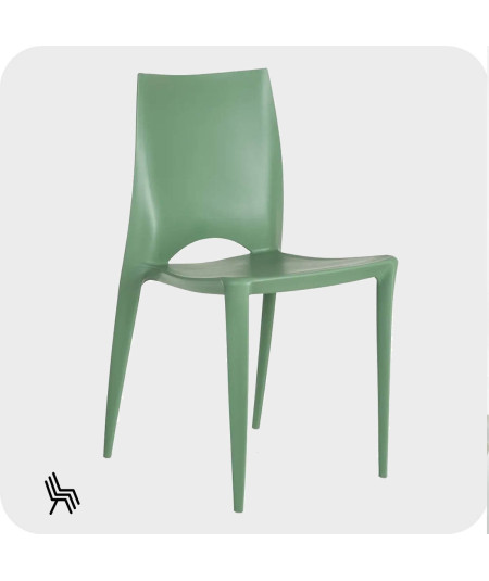 4 chaises vert pale design en résine empilable - Eco