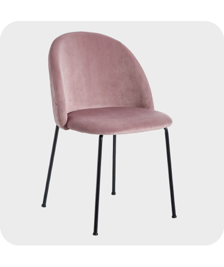 2 chaises en velours rose - Mila