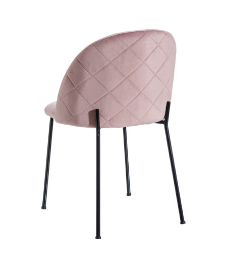 2 chaises en velours rose - Mila