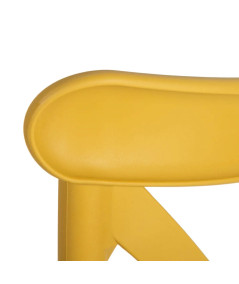 4 chaises bistro jaune en résine empilable - Las