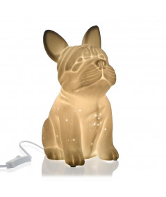 Lampe en céramique blanche, en forme de Bulldog |YESDEKO