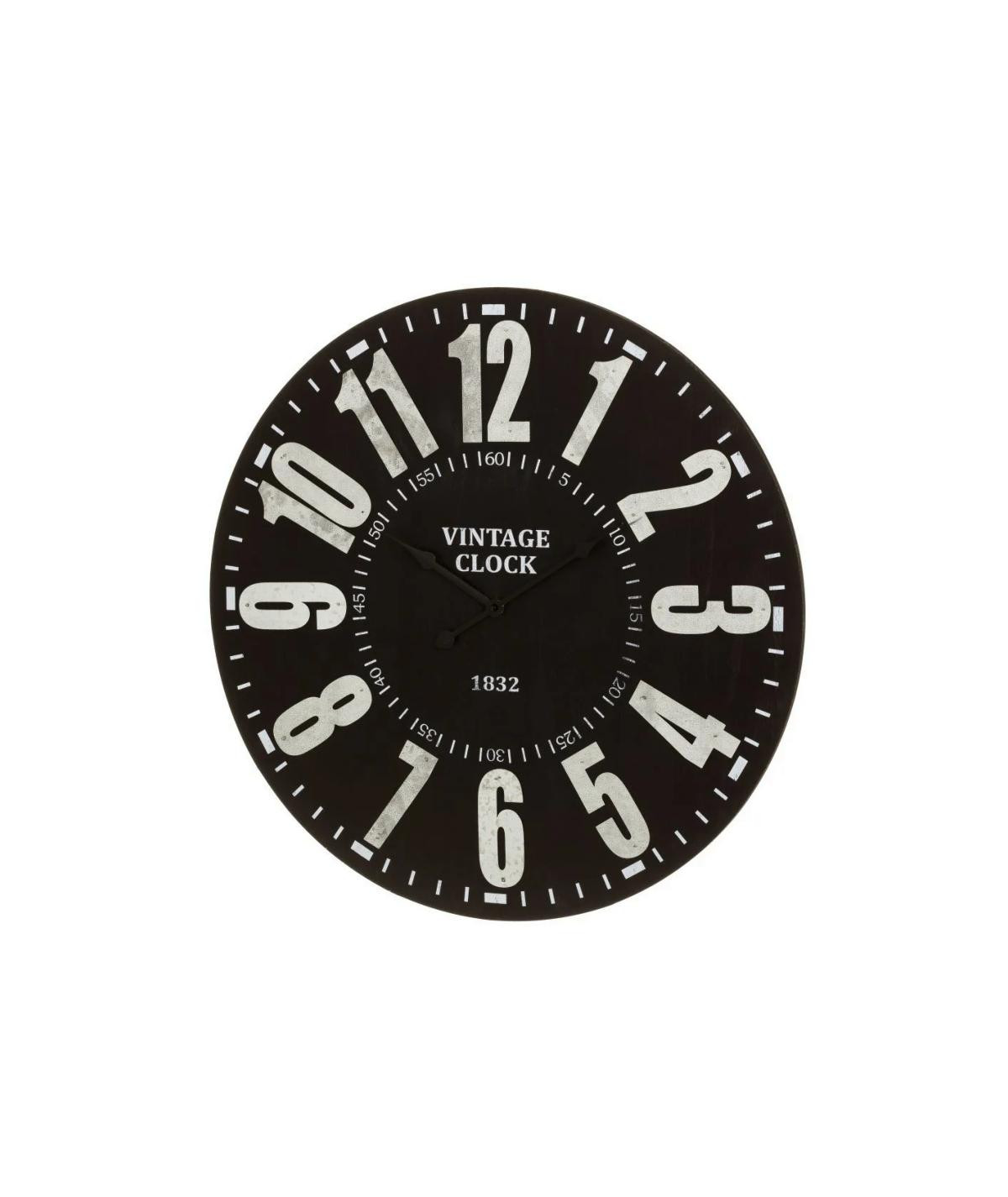 Horloge murale ronde noir Diam60cm - Vintage Clock |YESDEKO
