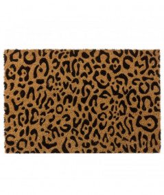 Paillasson coco motif léopard noir 60x40cm | Yesdeko