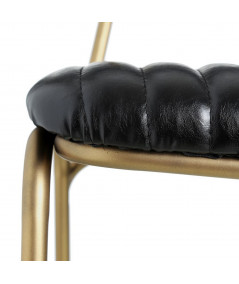 Chaise en simili cuir noir, métal doré (Lot de 2) - Olivia |Yesdeko
