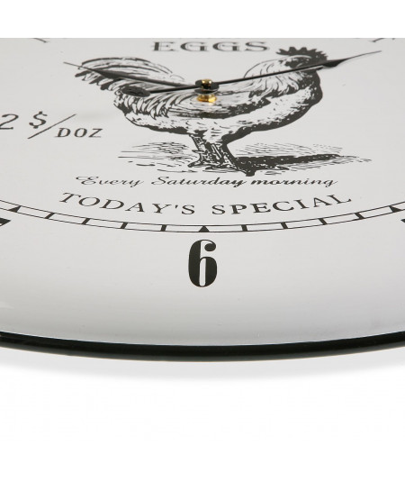 Horloge murale en métal blanc Diam61cm - Coq |YESDEKO