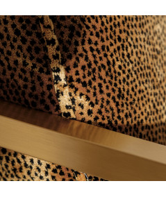 Fauteuil en velours motif léopard piètement carré - Tiger | Yesdeko