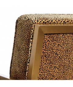 Fauteuil en velours motif léopard piètement carré - Tiger | Yesdeko