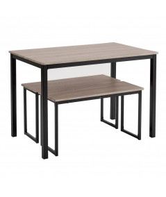Set 1 table rectangulaire et 2 bancs assortis |YESDEKO