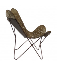 Chaise pliable en cuir brun - Papillon |YESDEKO