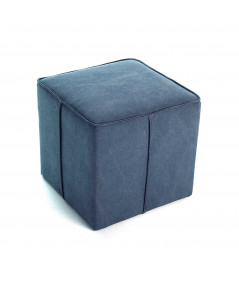 Pouf carré en toile de coton bleu 41x41cm |YESDEKO