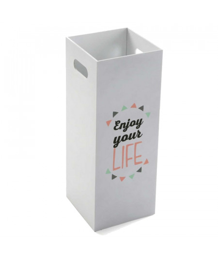 Porte parapluie en bois blanc - Enjoy your life |YESDEKO