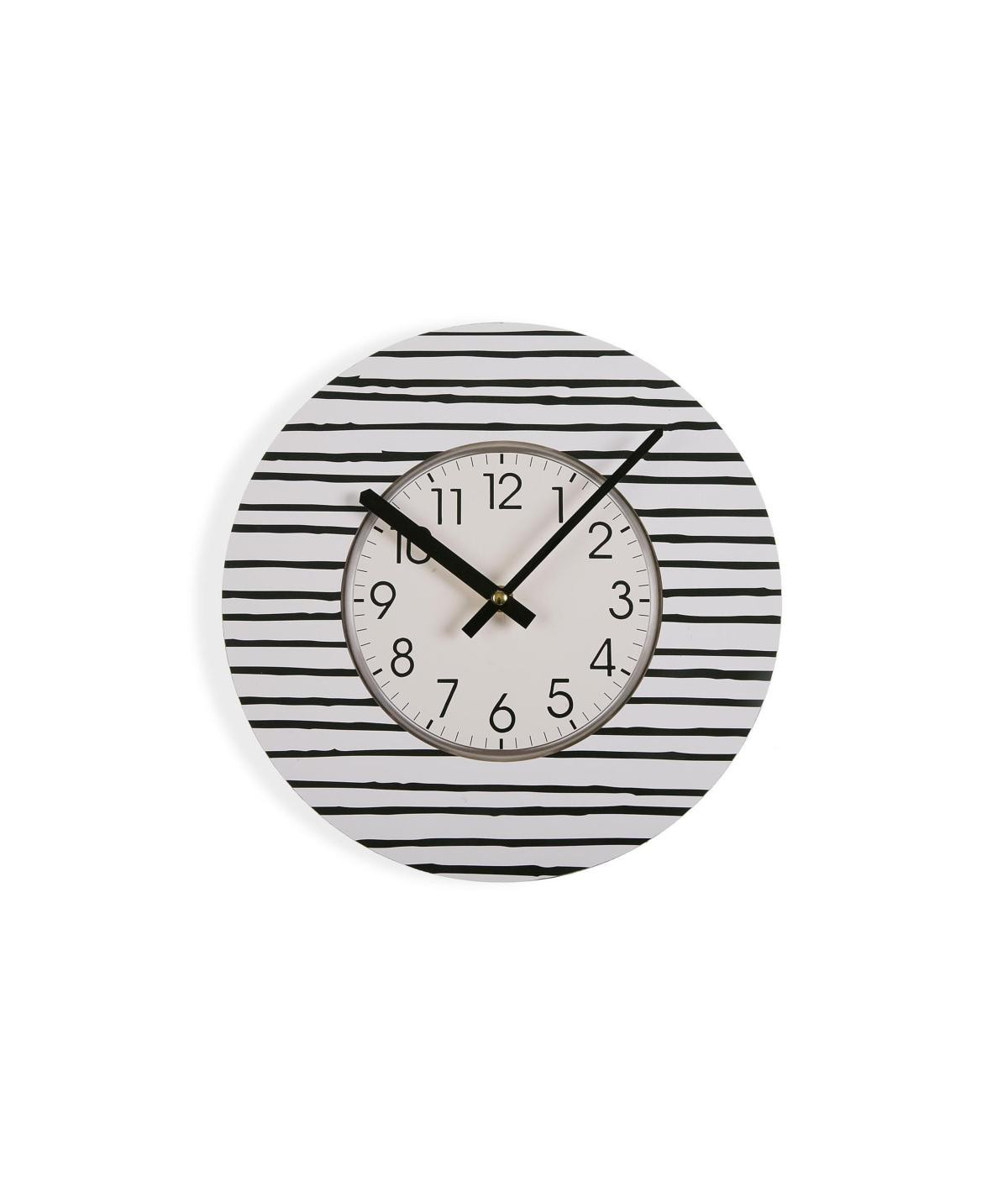 Horloge murale rayures noir et blanc Diam29cm - Line |YESDEKO